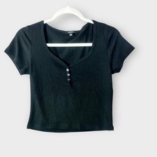 Ambiance Basic Black Tee Women's Size Large
