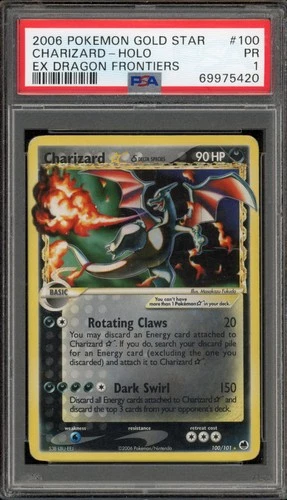 Pokemon Charizard EX Dragon Frontiers Holo Ultra Rare #100 PSA 1