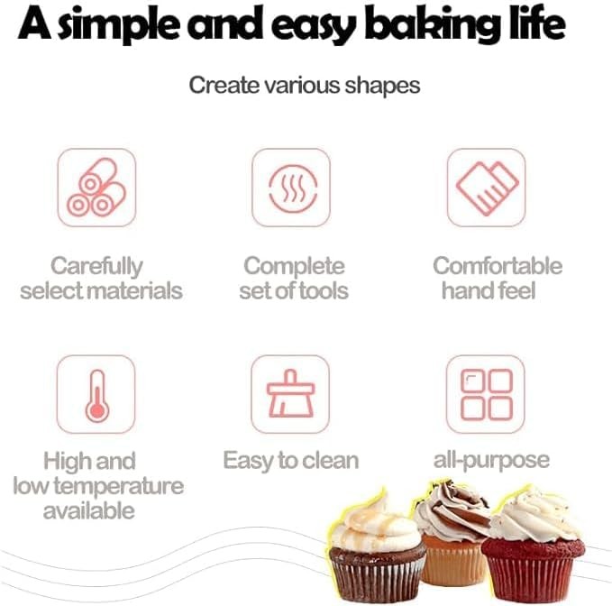 Icing Piping Tips Set,Stainless Steel Frosting Piping Kit,Pastry Cake Decorating