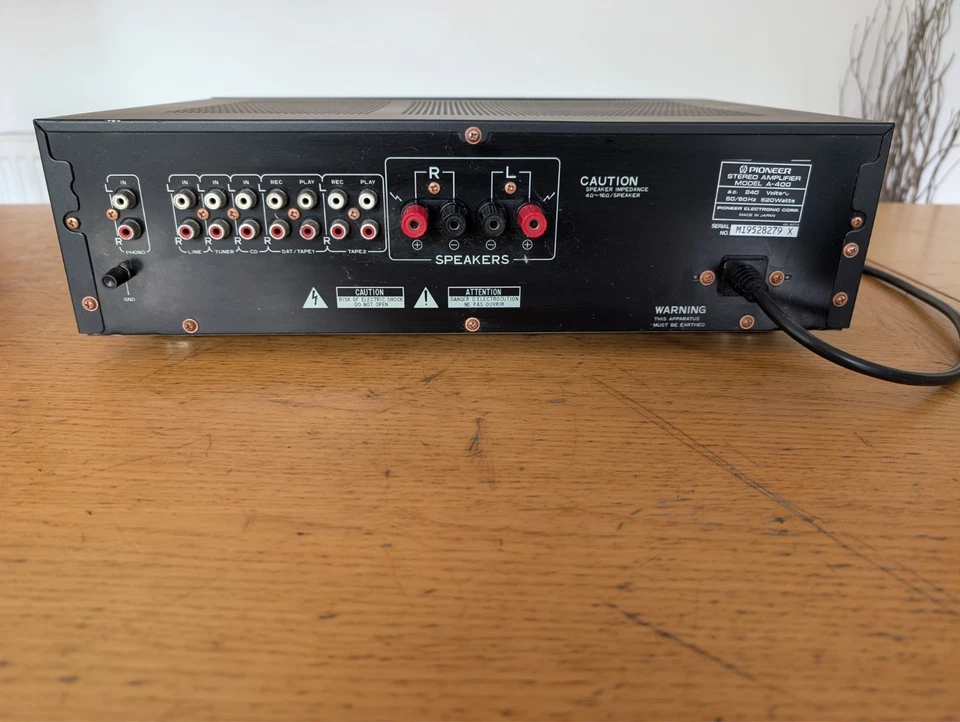 Amplificador Pioneer A-400 bom estado testado entrada fono - MM e MC - Imagem 4 de 4