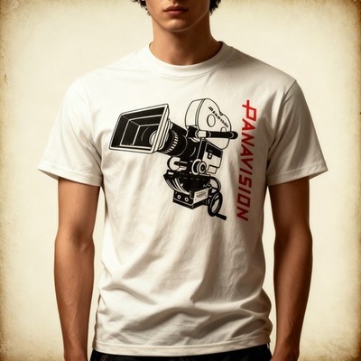 NEW Panavision Film Crew Camera Filming Logo Men's White T-shirt