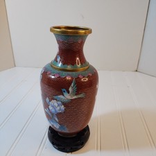黄铜蓝色中国古董花瓶| eBay