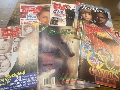 6 X Radio Times TV Times Magazines Mags 1988-1994 Inc Olympics Edward Woodward - Image 1 of 4