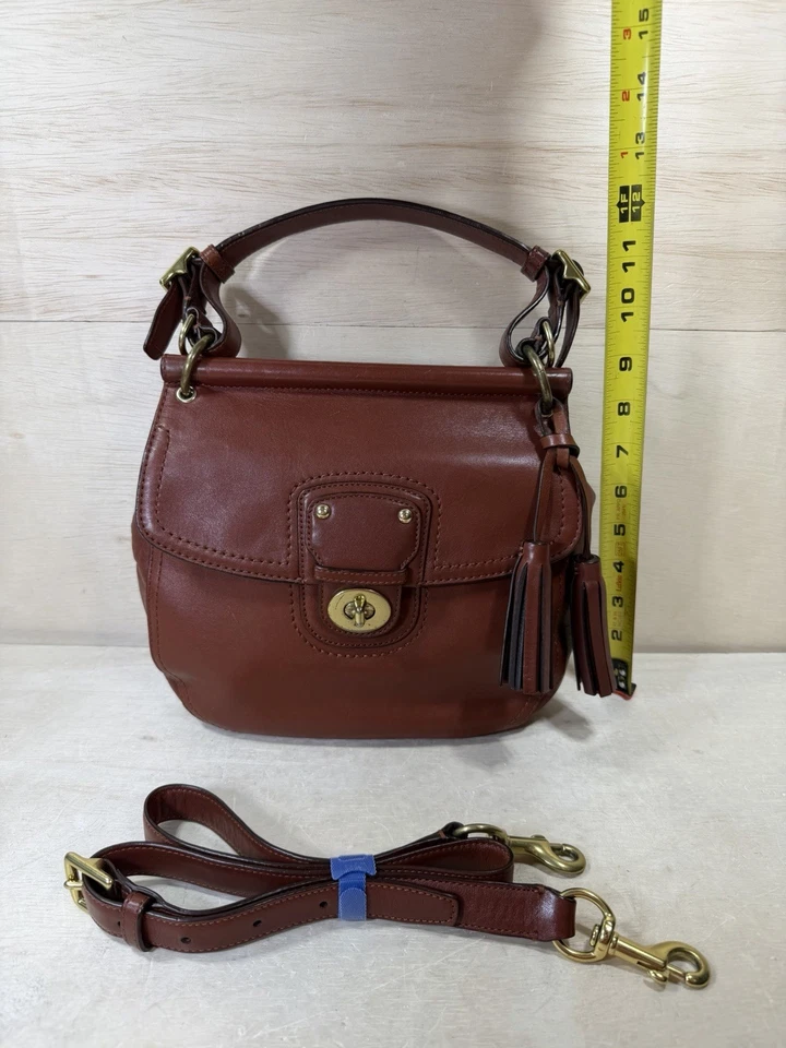 Coach Legacy Willis 22382 Brass Saddle Brown Crossbody Leather Satchel Bag Purse - Image 3 of 4