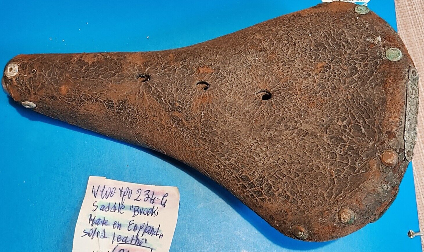 BROOKS MADE IN ENGLAND SOLID LEATHER SADDLE SELLA BICI CORSA