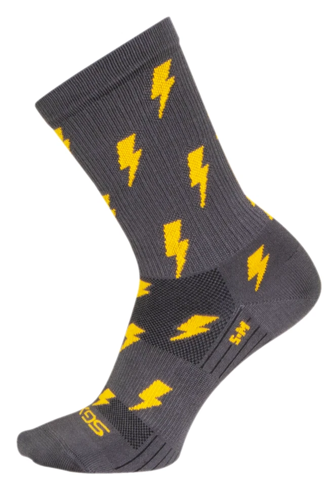 Calcetines - SockGuy - Perno Iluminado Gris Flash L/XL 6" SGX Ciclismo/Correr NUEVO Foto 4 de 4