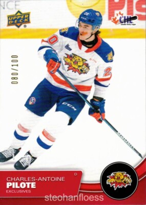 2021-22 Upper Deck CHL Exclusives #70 Charles-Antoine Pilote 080/100