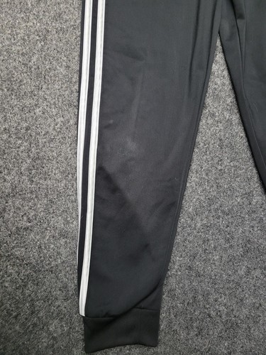 Adidas Pants Youth Medium Black White Athletic Tapered Lightweight 3 Stripe - Picture 2 of 14