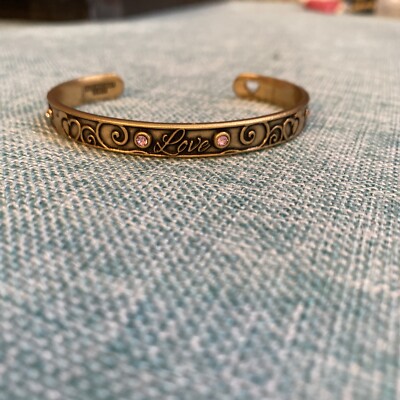 Alex and Ani Love Bracelet Rose Gold Toned Adjustable Fit Cuff
