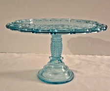 Adams Glass Company Cake Stand Sensations Thousand Eye Sapphire Blue 1885-95 EAP