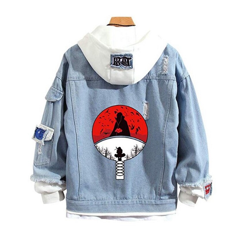 Naruto Uzumaki Shippuden Anime Denim Jacket Hoodie Sweatshirt Hooded Coat  Unisex | eBay