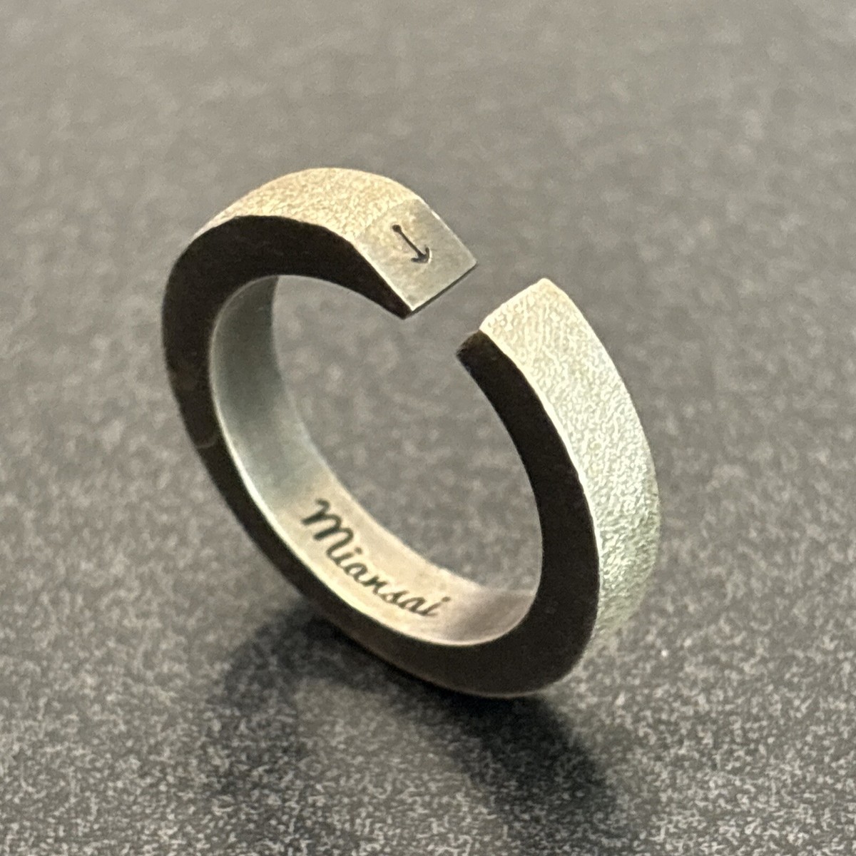 Miansai Michael Saiger Sterling Silver Ring Ipsum Brushed Finish Size 8.25 View 2