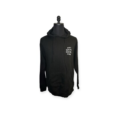 Anti Social Social Club Black/White Plain Logo Pullover Hoodie