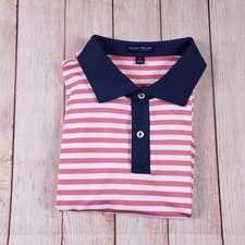 Peter Millar Crown Crafted Shirt Mens XL Pink White Polo Golf