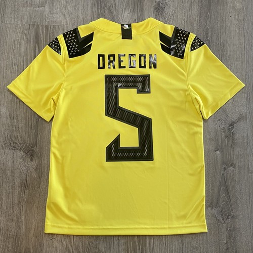 Camiseta de fútbol americano Nike Oregon Ducks Game #5 amarilla negra DB3082-729 para hombre talla S - Imagen 4 de 7
