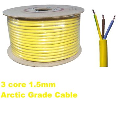 Cut Length Arctic Grade Flex Cable Yellow 1.5mm 3183AG 3 Core Flex Hook ...