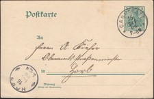 DR Postkarte - mit Germania - Stempel CANNSTADT -+Sk153