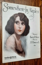 Somewhere In Naples by Harry Kerr & J,S, Zamecnik Sheet Music T Ray Cover Art