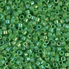 DB163 Miyuki Delica Seed Beads, Size 11/0, Opaque Green AB 7GM Tube