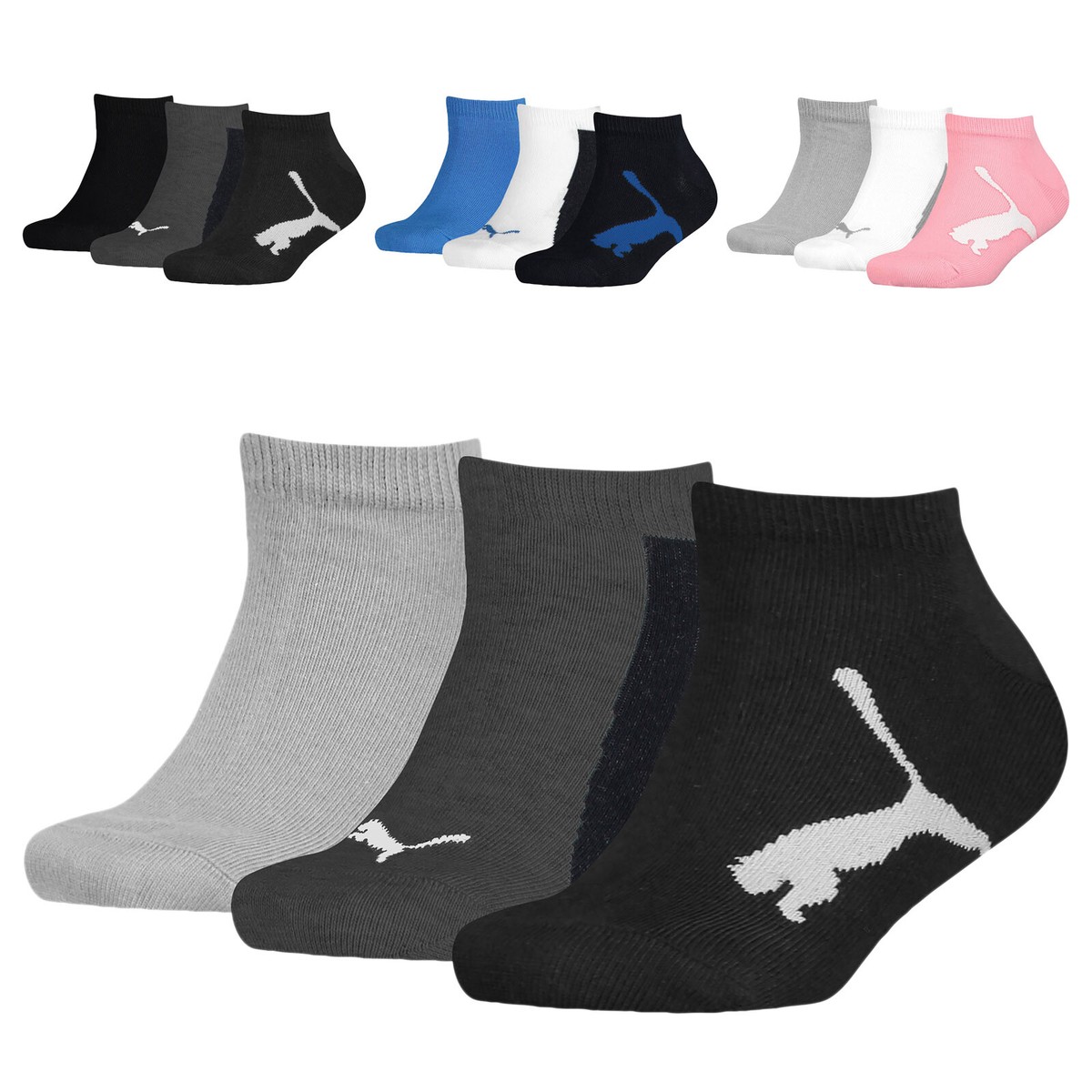 3er Pack PUMA Kinder BWT Sneakersocken Socks Freizeitsocken