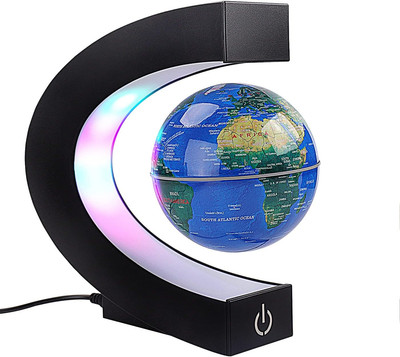 Floating Globe with Colored LED Lights C Shape anti Gravity Magnetic Levitation 
