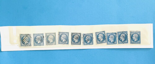 Lote 10 Sellos Francia Napoleón III Oblitérés. 20C Azul Ref 90268 - Imagen 1 de 5