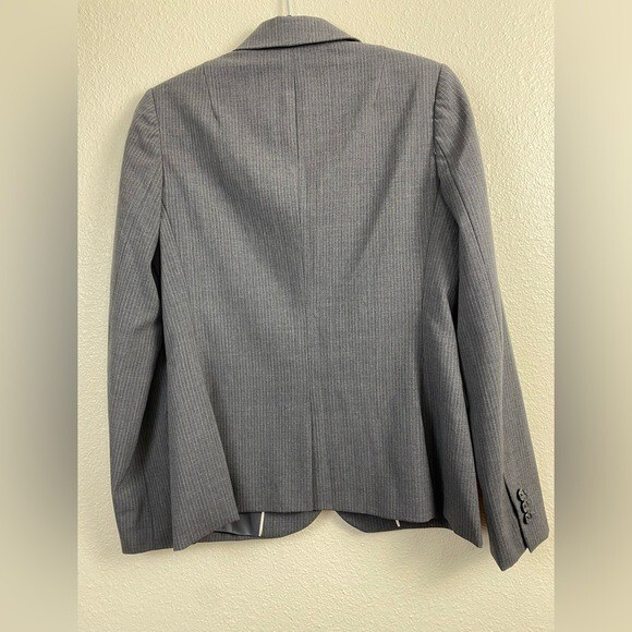 Banana Republic Gray Blazer Suit Jacket Womens Size 4 Stretch Pinstripe