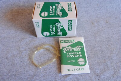 morris fits all eyeglass temple covers pair 72 clear .072'' new free shipping