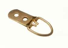New 100 X Picture Strap Hanger 2 Hole EB Brass Plated Steel Heavy Duty - Onestop