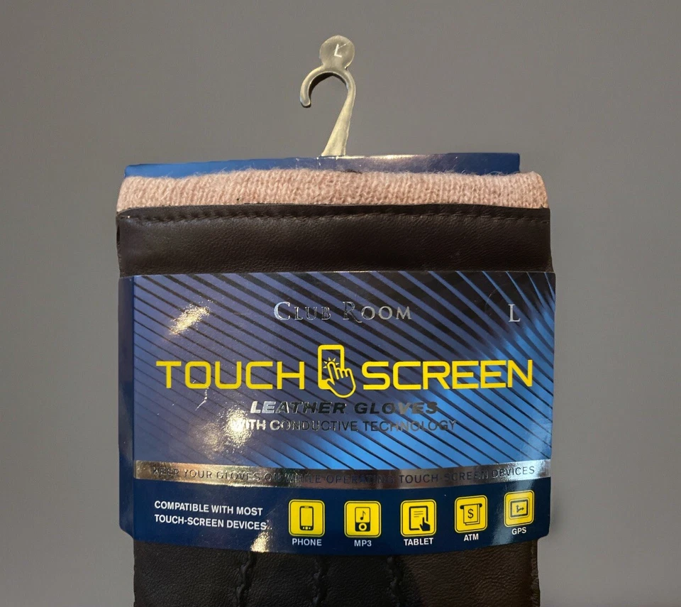 Guantes de cachemir de cuero genuino para habitación club con pantalla táctil talla L para hombre Foto 4 de 4