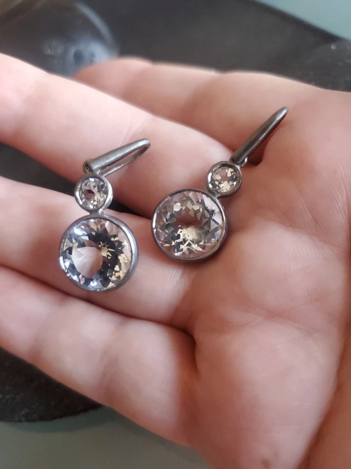 Rarities Carol Brodie White Topaz Drop Earrings NWOT  - Image 3 of 4