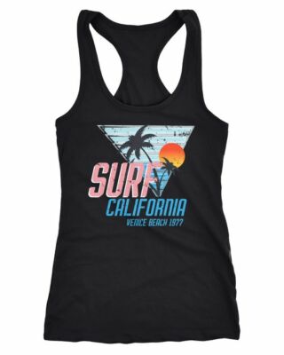 Damen Tank-Top Surf California Venice Beach Surfing Design Print Aufdruck