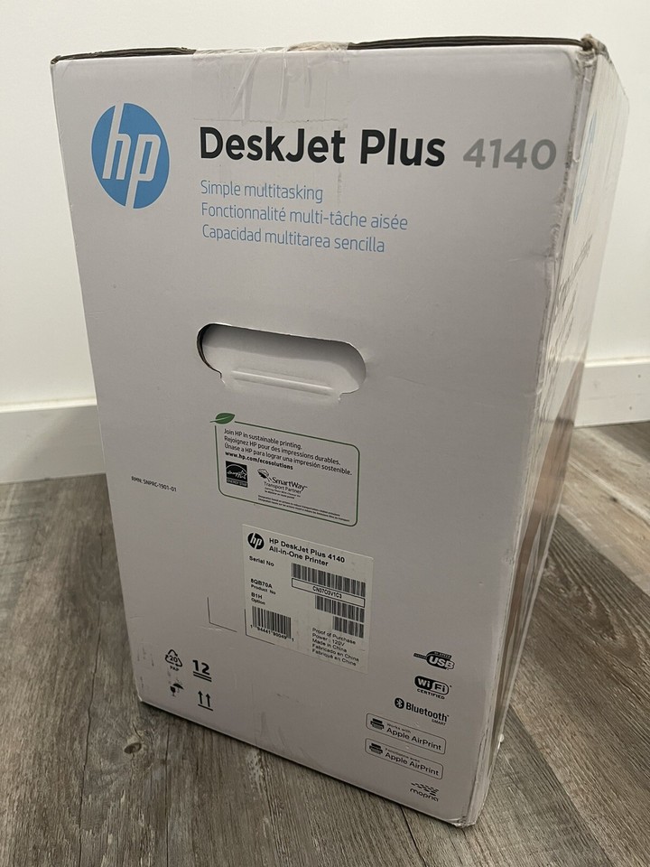 NEW HP DeskJet Plus 4140 Wireless Color Inkjet AllInOne , Scan Copy