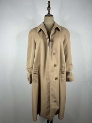 Burberry Women's Trench Coat Overcoat Single Breasted Beige Size 42