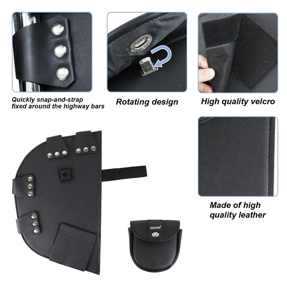 Soft Lowers Chaps Guards Cover Leg Warmer Bag for Indian Chief Chieftain 2014-Up - Image 4 of 4