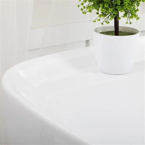Elegant Decor Calum 59" Plastic Soaking Bathtub in Glossy White - Picture 15 of 15