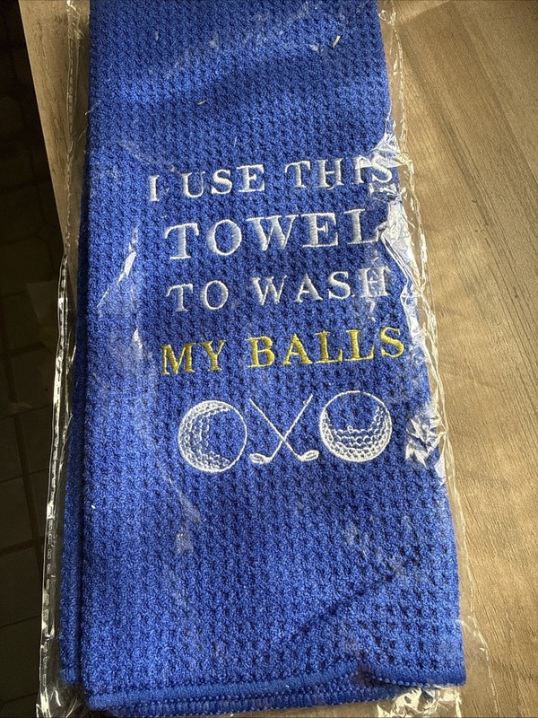 New Men's Golf Towel Golfing Accessory Tri Fold Waffle Clean My Balls Towel