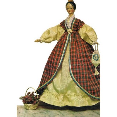 19th Century Carved Wood Doll Pattern Including Her Clothes From The 1950s