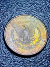 210 💎 AU++1881-S $1 Morgan Silver Dollar FIERY Neon RAINBOW TONING NT