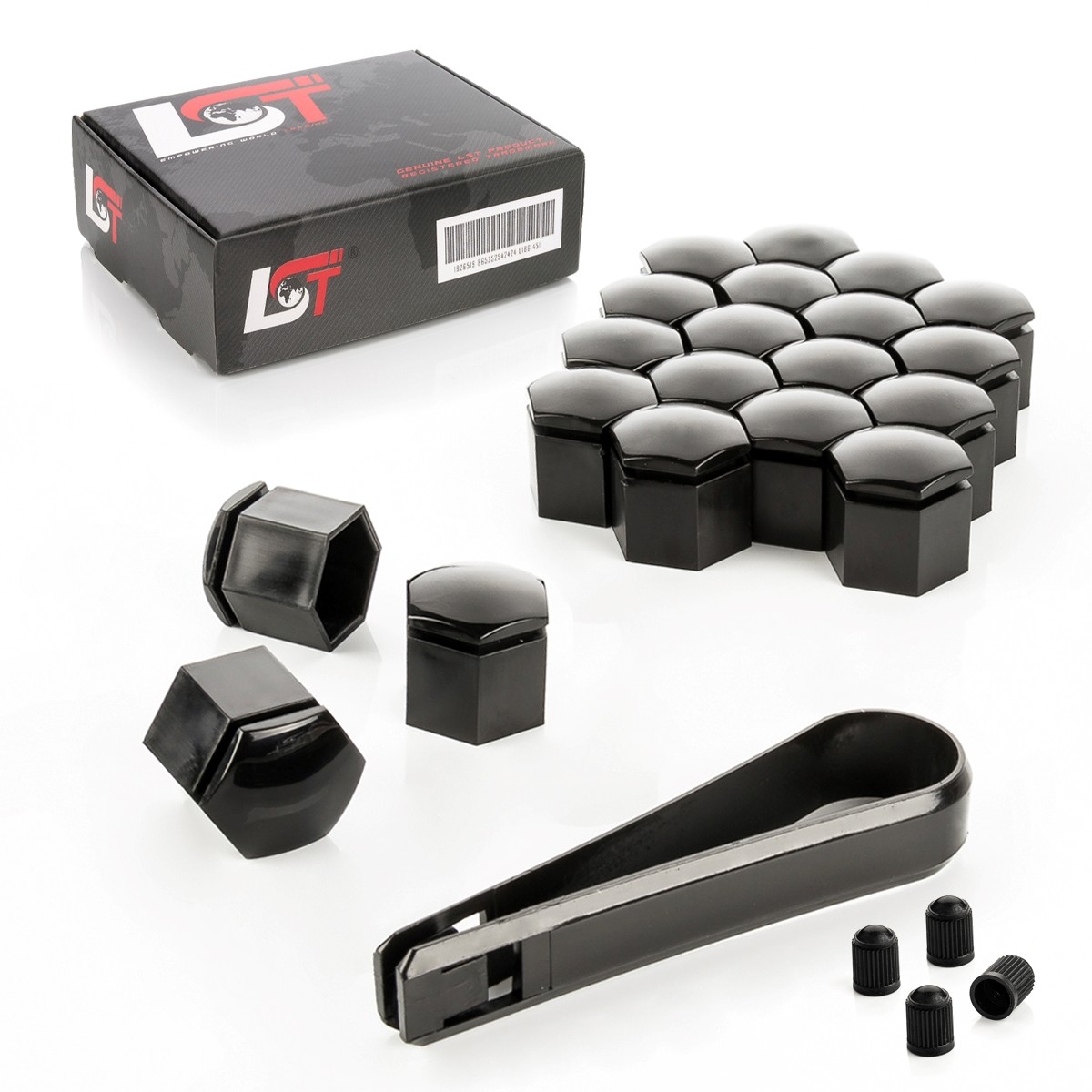 20X Wheel Nut Caps Set Black Glossy 19 Mm For DAIMLER