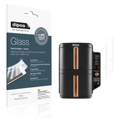 2x Schutzfolie für Ninja Double Stack XL - Anti-Shock 9H Folie dipos Glass
