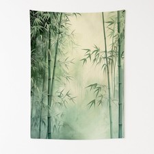 DC Bamboo Forest Mist Wall Tapestry Japanese Oriental Aesthetic Room Decor