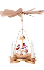 1669 - Richard Glaesser Pyramid - Snowmen - 10"H x 8.25"W x 8.25"D