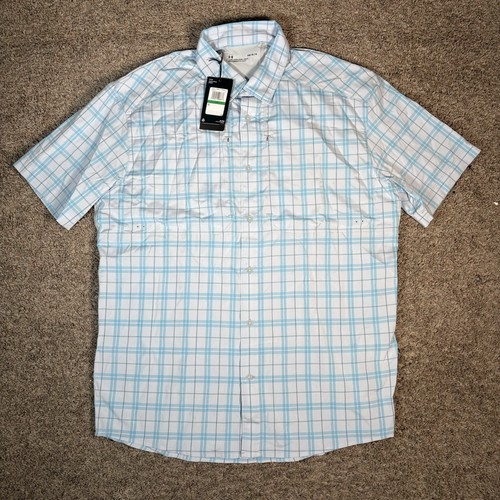 Under Armour Men Tide Chaser 2.0 Plaid Shirt vented fish golf outdoor sz L NWT