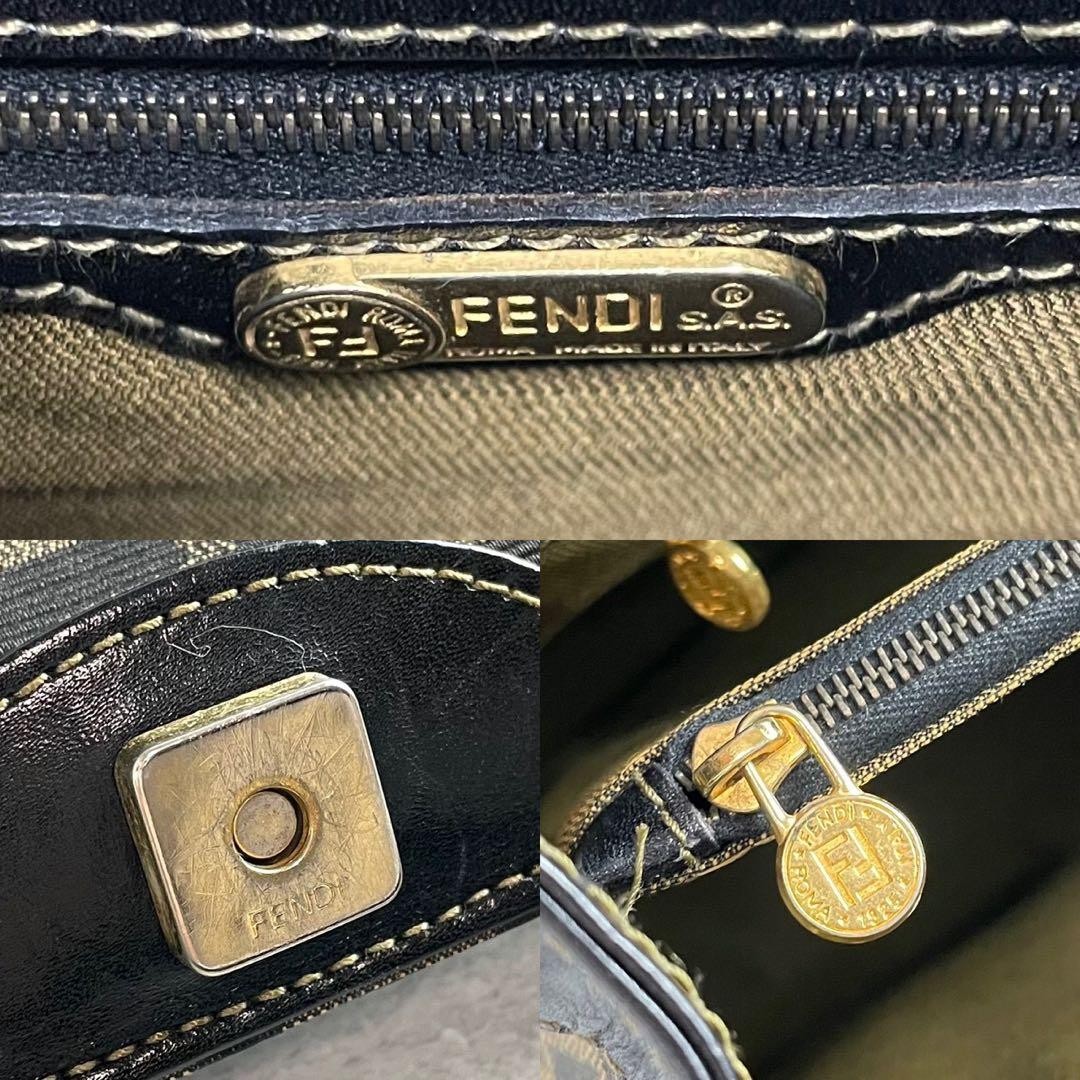 FENDI Zucca Tote Bag Handbag 15095 Canvas Beige Black Women From Japan thumbnail 10