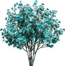 6 Bundles Artificial Teal Baby s Breath Flowers