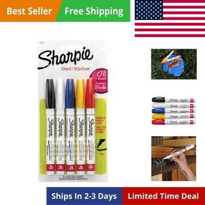Oil-Based Paint Markers, Fine Point, 5 Count - Great for Rock Painting