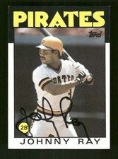 1986 Topps 615 Johnny Ray signed auto autograph  black sharpie ASC BXCP58