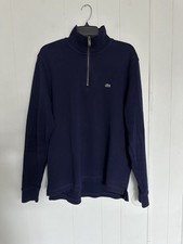 Lacoste 1/4 Zip Dark Blue Men's Pullover Sweatshirt Size 6