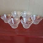Vintage Anchor Hocking Early American Prescut 3.5" Wide Custard Bowl Set Of 8